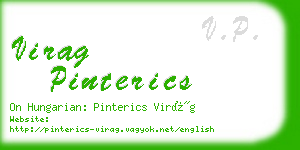 virag pinterics business card